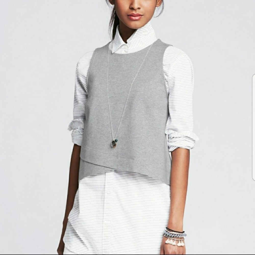 Grey Cross Over Tank from Banana Republic